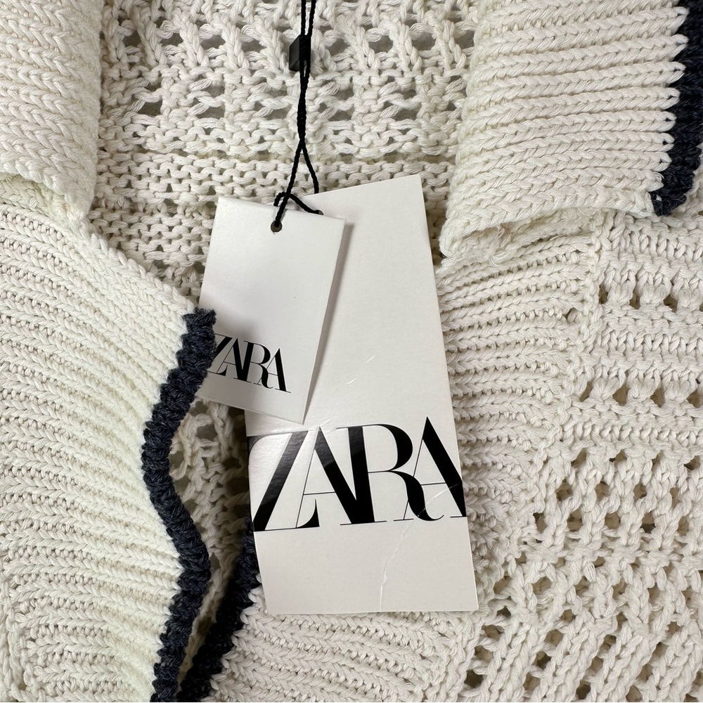 ZARA WOMAN L KNIT CARDIGAN JACKET GEM BUTTONS Hallow Design Shrugs